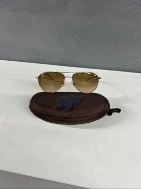 Maui Jim Gold Frame Aviator Sunglasses